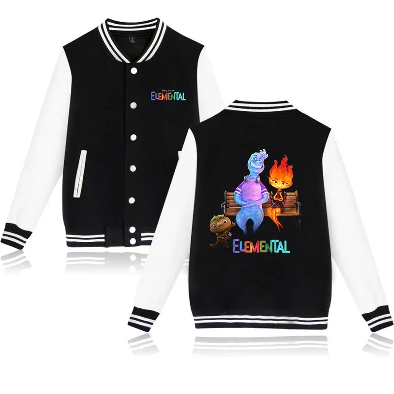 Elemental Women Men Autumn Baseball Coat Cartoon Kid Streetwear Harajuku Bomber College Jacket