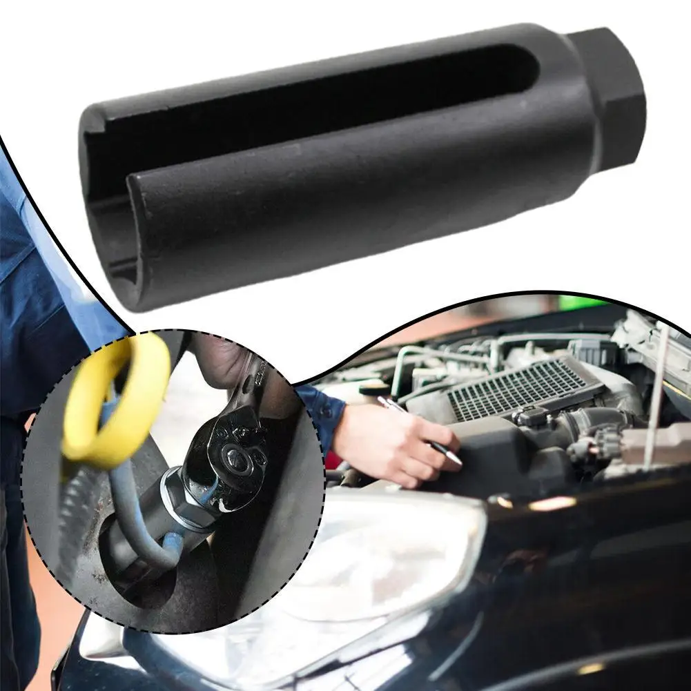 22mm Oxygen-containing Oxygen Vacuum Lambda Sensor Removal Socket Black Narrow Mouth Kit Car Tools 1/2 Drive Slot Steel