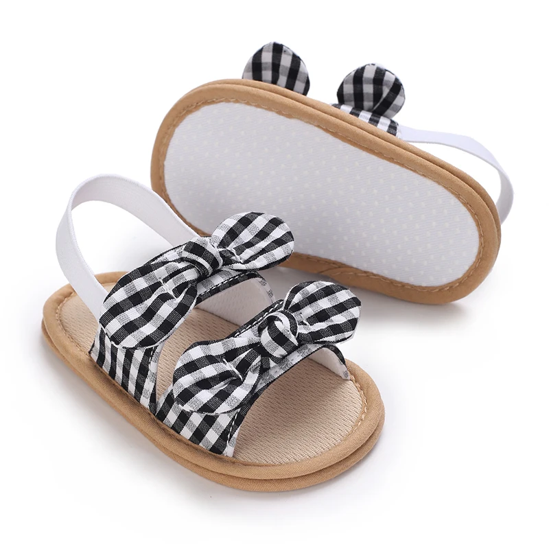 Trendy Schattige Strik Open Neus Sandalen Voor Baby Meisjes, Ademende Lichtgewicht Wandelschoenen Voor De Zomer