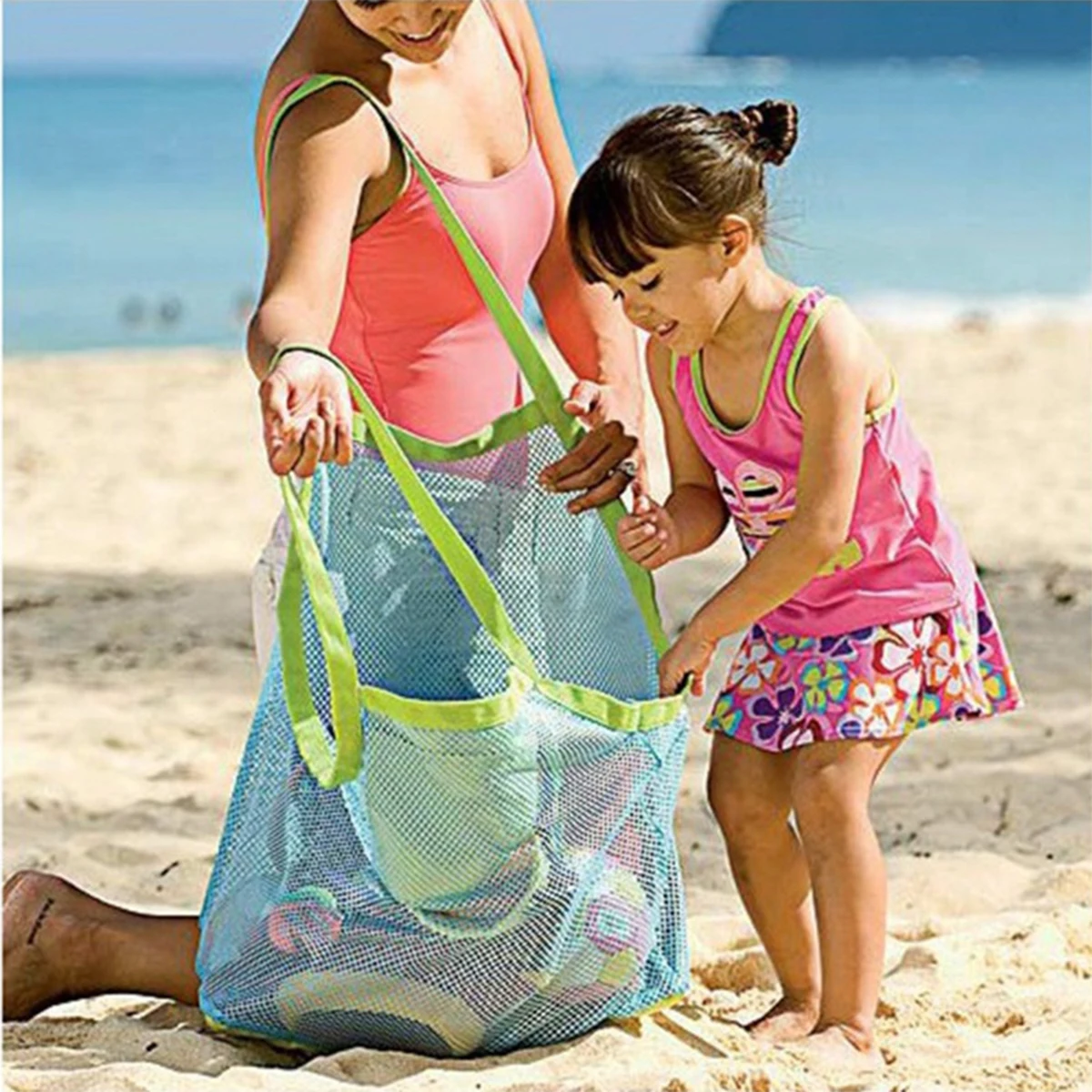 1 PCS Beach Travel Toy Bath Storage Quick Storage Bag Dredging Tools Debris Storage Bag Seaside Shell Bag Drain Net Bag