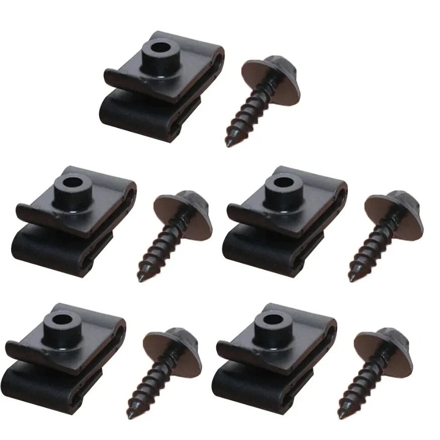

10 Pcs Car Bumper Fender Lining Wheel Arch Mudguard Trim Clips For -Toyota Car Screw Base U Fasteners Clips Car Accessories