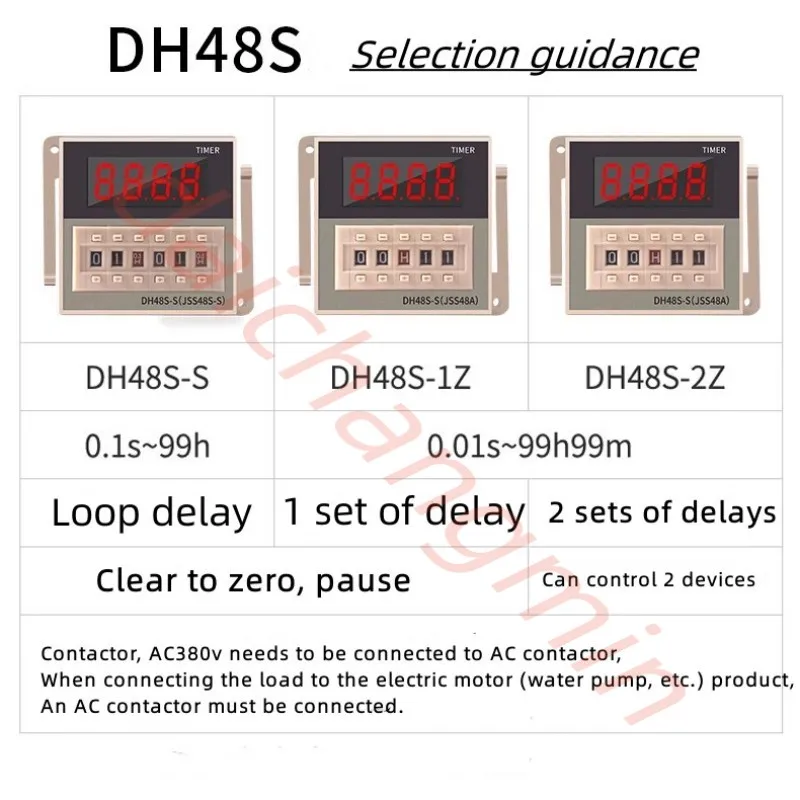 Temporizador de tiempo programable Digital, interruptor de relé de retardo de encendido SPDT, 2 grupos de contactos AC36V, 0,01 V,110V,220V,380V,