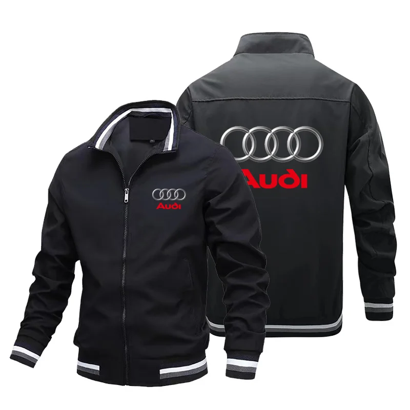 Audi team clothing Formula racing fans men and women outdoor casual zipper cardigan loose jacket youth print