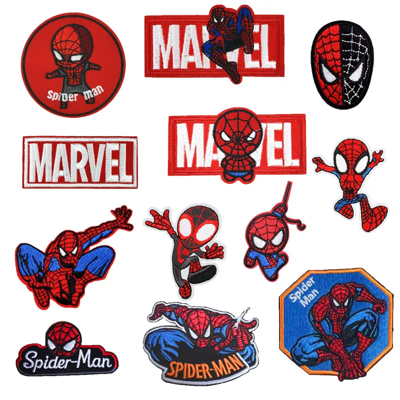 

Disney Iron on Patches Spider Man Embroidery Marvel Patch Badge Jeans Patches Stickers Boys' Clothing Patch Spider Man Stickers