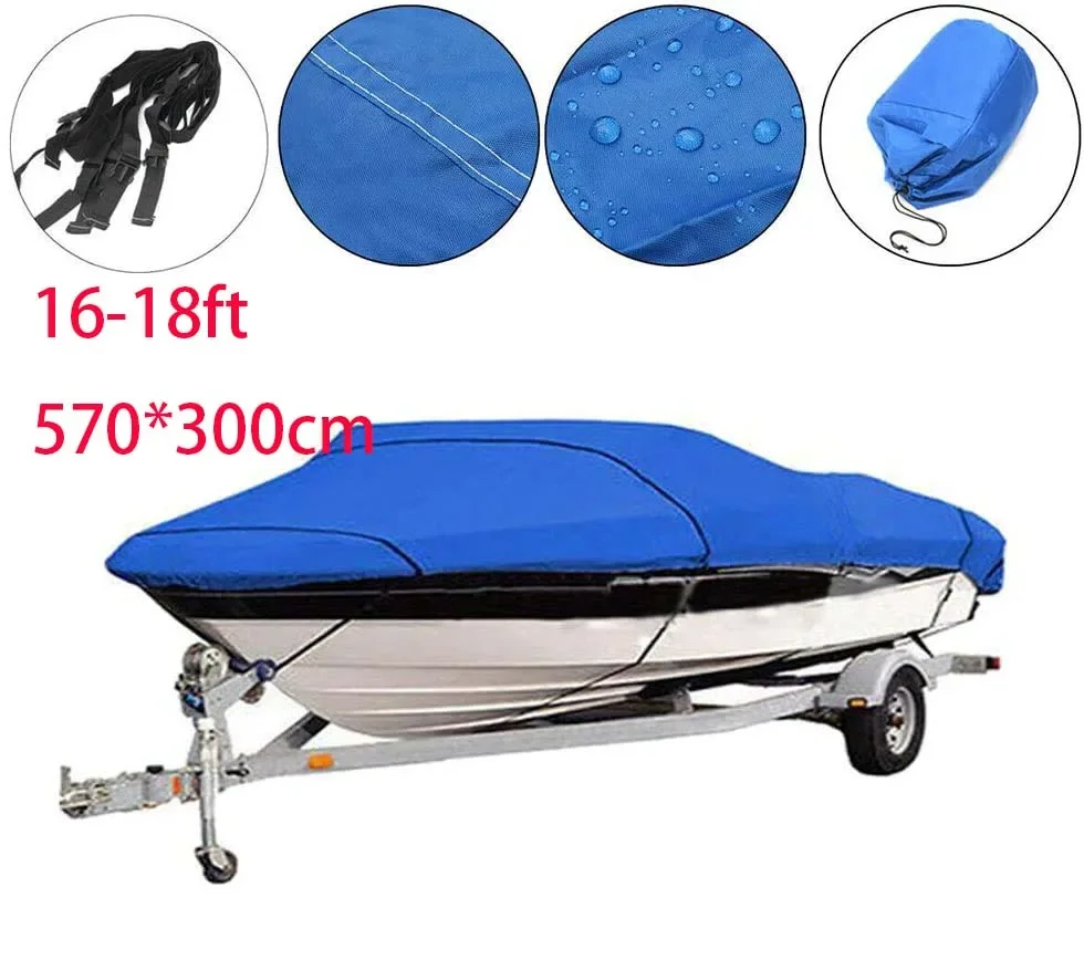 570cm x 300cm/224''x118'' boat cover for 16-18ft boat  Waterproof Boat Cover Winter Snow Cover 210D Sunshade Dustproof Cover