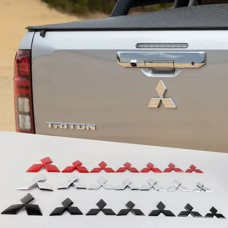 Emblema ABS para Grade Dianteira e Adesivo de Emblema Traseiro para Mitsubishi L200 Pajero Outlander Triton Lancer ASX Colt Z30 3 Eclipse