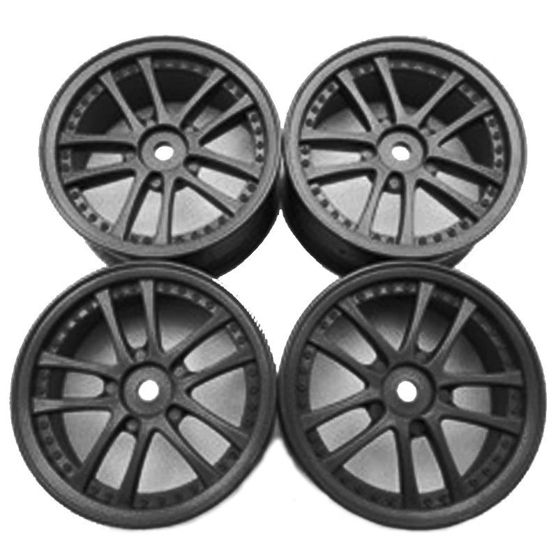 4PCS 24mm Hub Wheel Rim Tires Tyre for 1/10 1:10 Off-Road RC for 1:10 Model DGX Sakura Series Tamiya Series