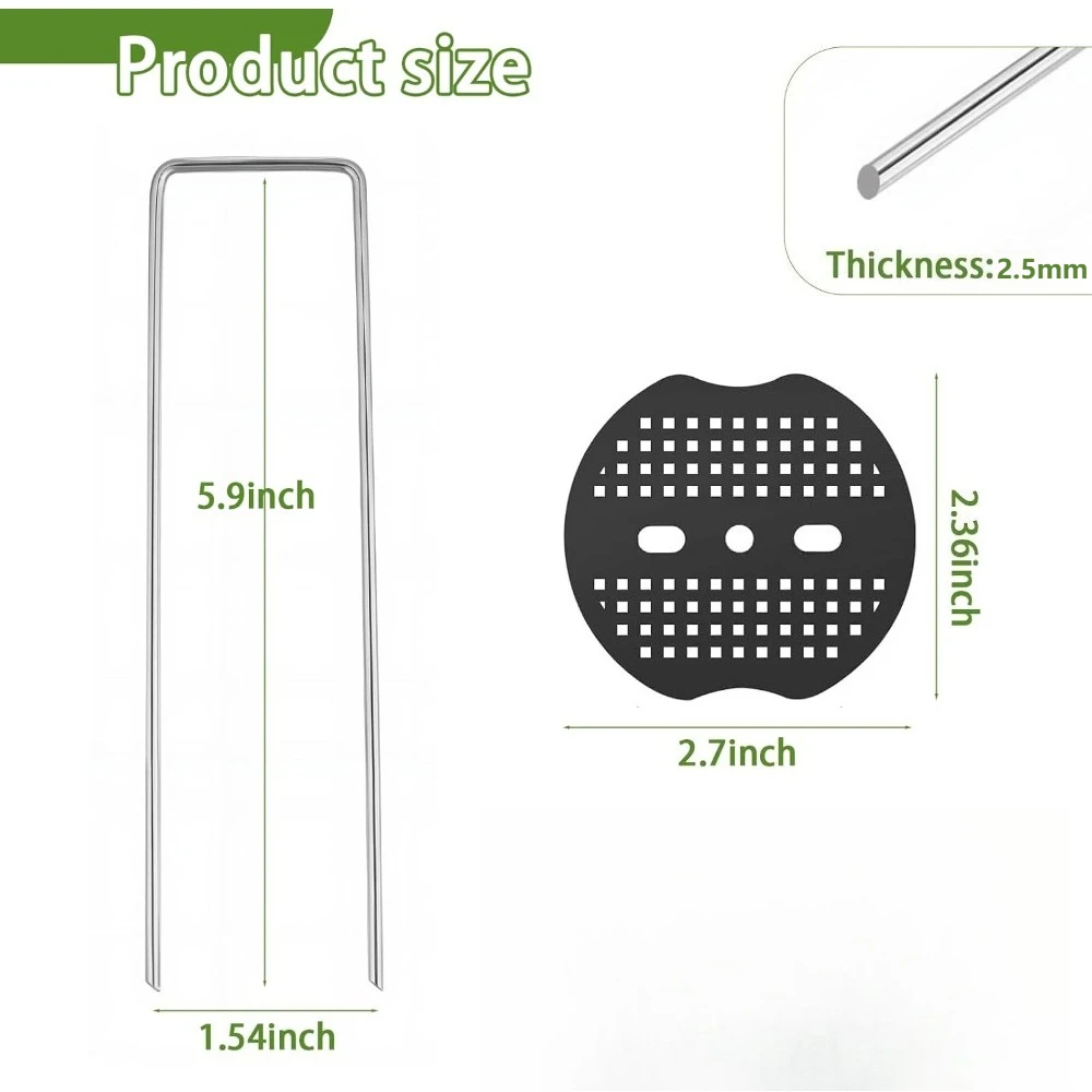 Heavy duty Fence Tubing Stakes U type Garden Staples 50-200Pcs Sod Pins Landscape Spike for Holding Lawns Barrier Ground Nail