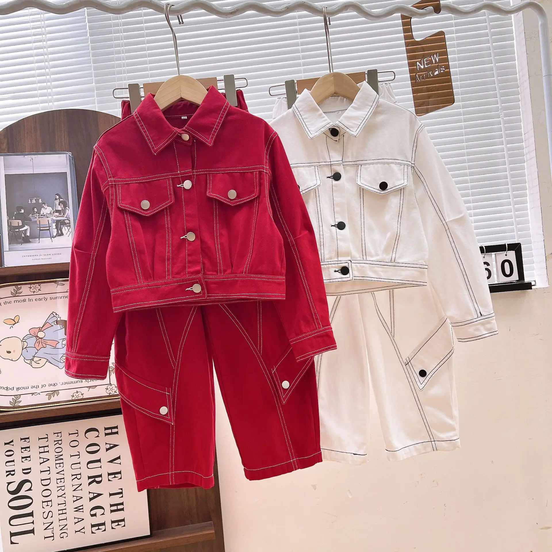 

Girls' Set 2025 Spring and Autumn New Style Big Children's Fashion Children's Denim Two-piece Set Spring and Autumn