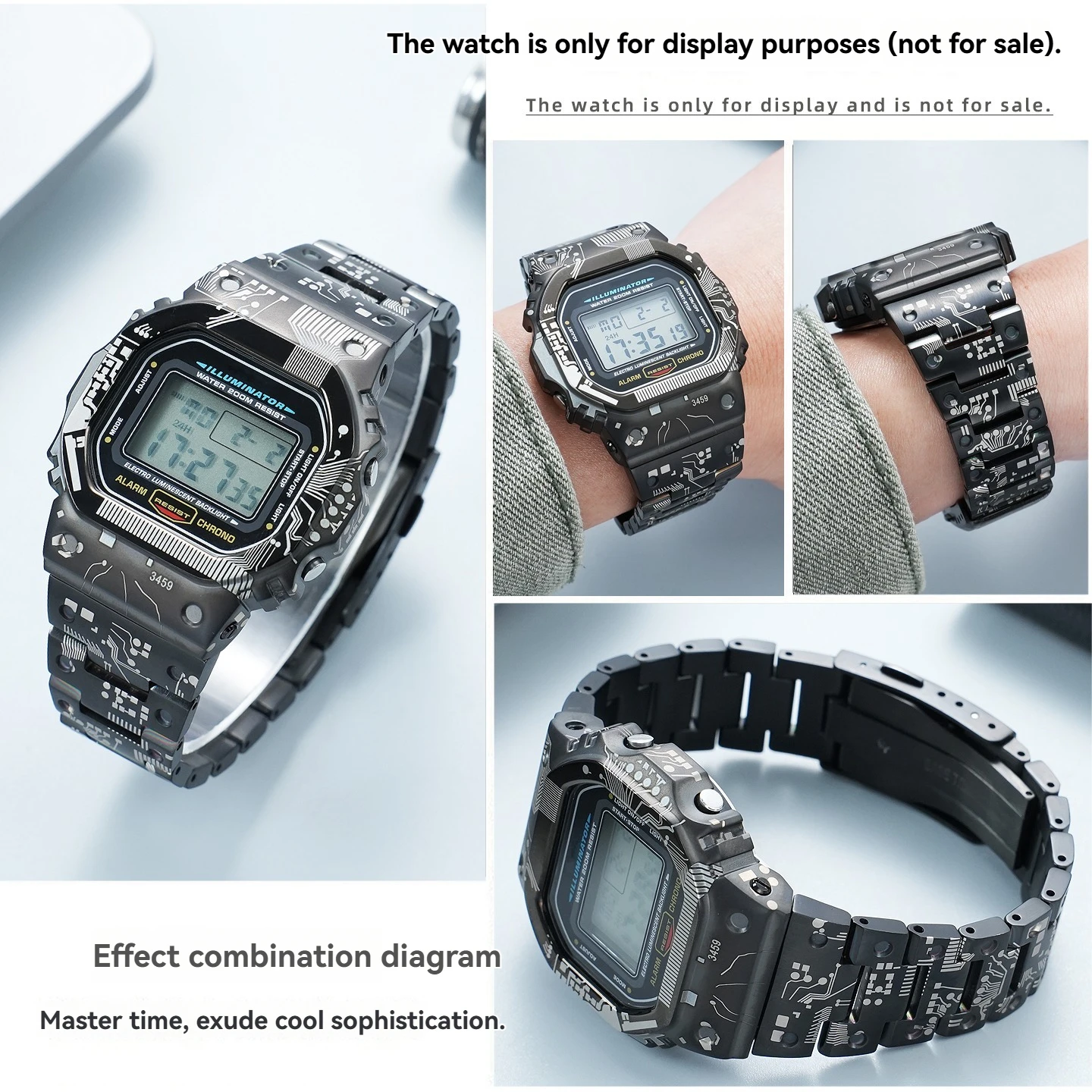 DW5600 Upgrade Titanium alloy case+strap For Casio G-Shock DW-5600 GW-B5600 GW-M5610 stainless steel shell bezel Mod kit set