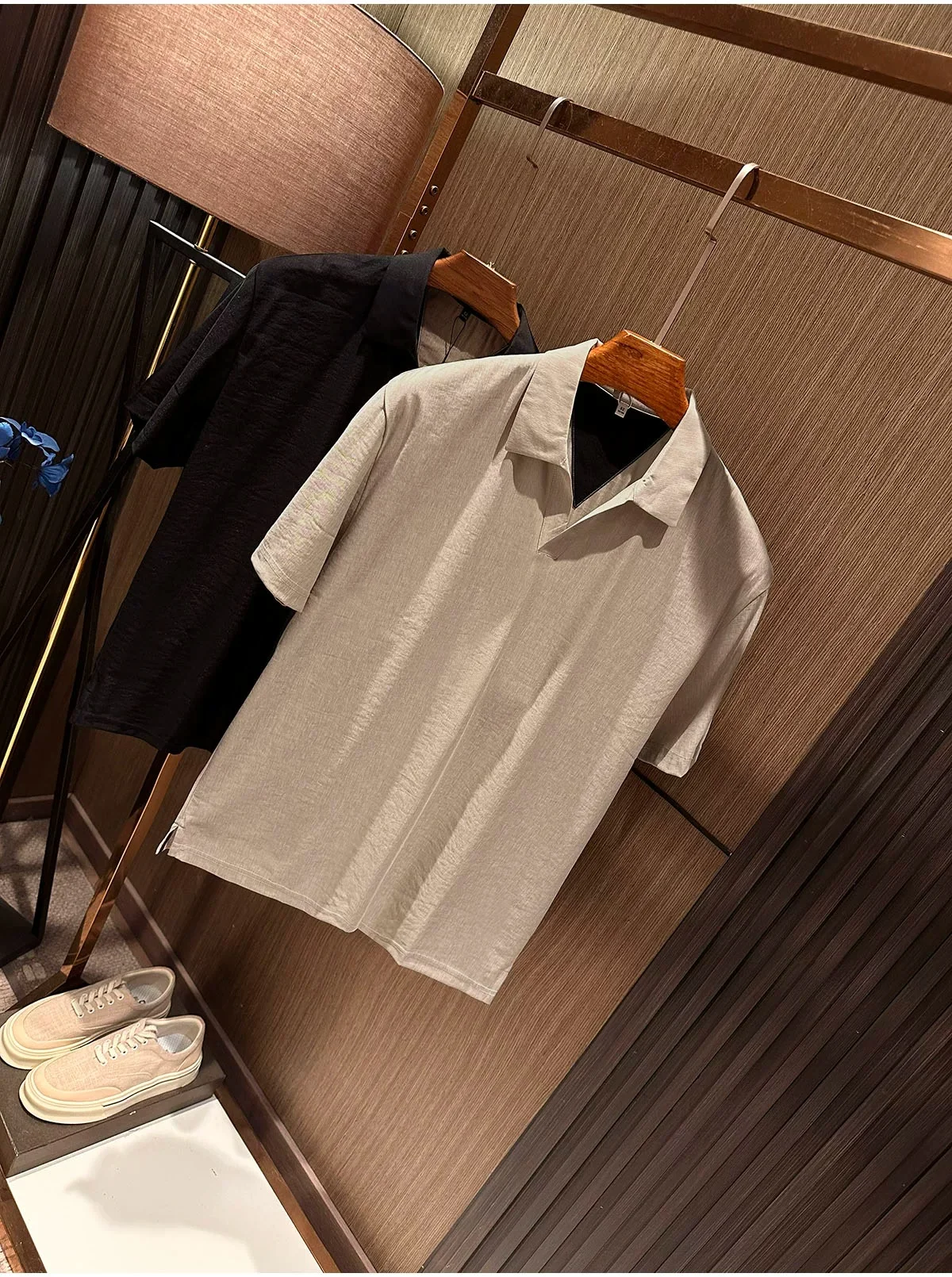 Summer new men's high-quality solid color lapel short sleeved T-shirt POLO