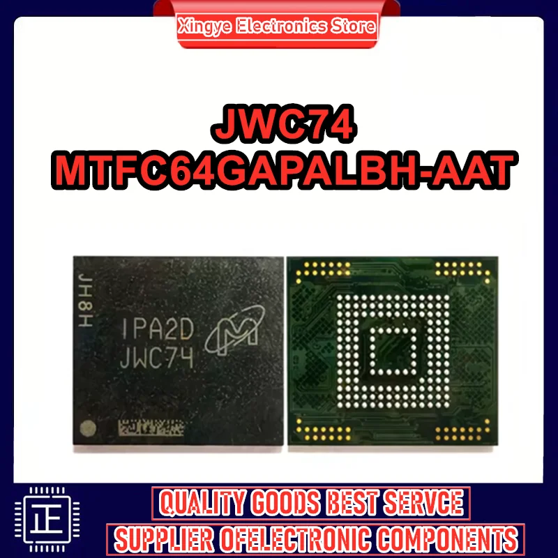 MTFC64GAPALBH-AAT JWC74 model 64GB EMMC flash memory chip font IC New Original in stock