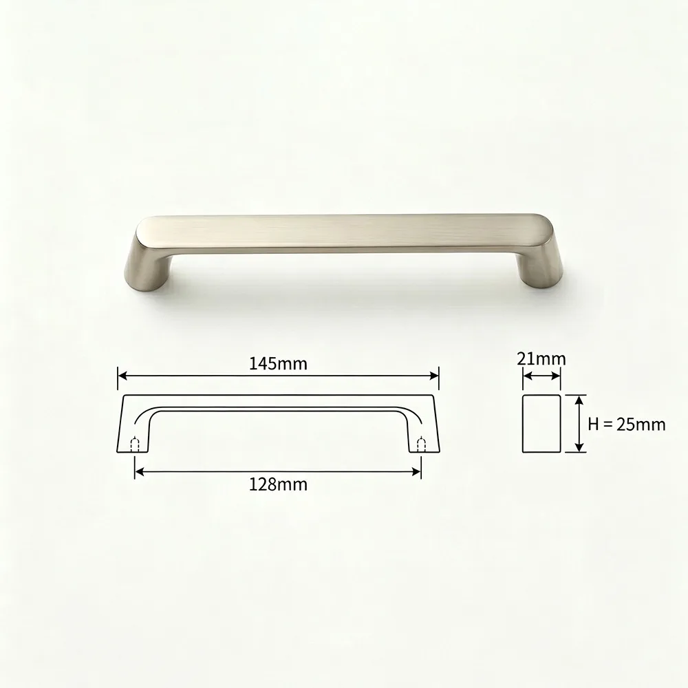 Modern Brushed Nickel Finish Cabinet Handles Modern Style Aluminum Alloy Cabinet Knobs Luxury Drawer Pulls For Closet Furniture
