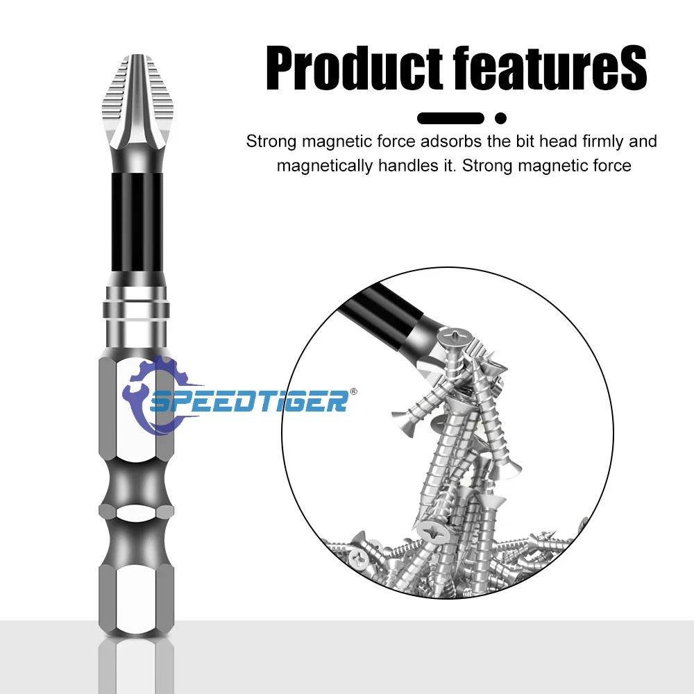 SPEEDTIGER K5 Non-slip High Hardness Bit S2 Strong Magnetic 5A Black Non-slip Cross Head Electric Drill Electric Screwdriver Bit