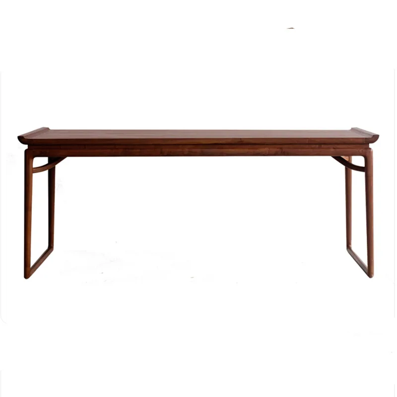 

New Chinese desk and chair walnut solid wood tea table tea table Zen study drawing case solid wood office computer desk drawing