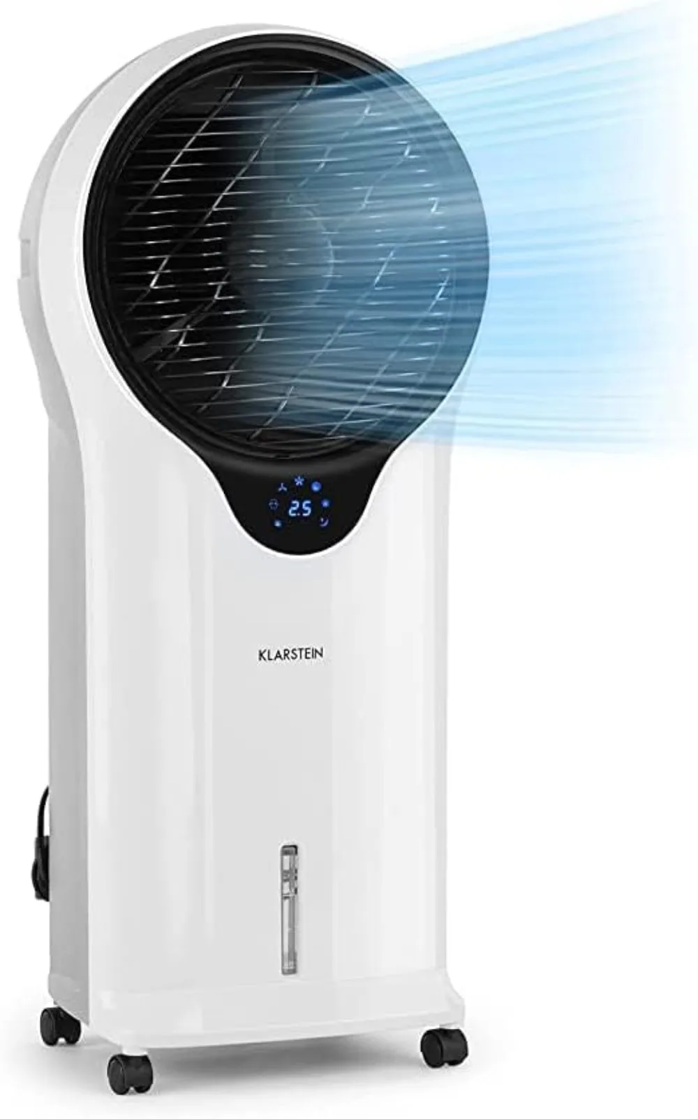 Klarstein Aire Acondicionado Portatil 3 en 1, Climatizador de Aire 90 W Silencioso, Pinguino Modo Noche con Humidificador y Ventilación