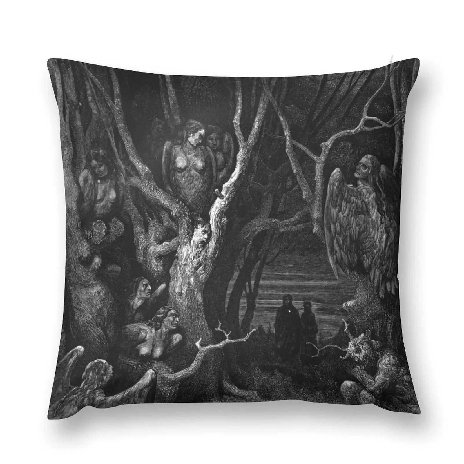 Brute Harpies – Dante's Inferno (Alighieri, Dante) Throw Pillow home decor items Decorative Sofa Cushion pillow