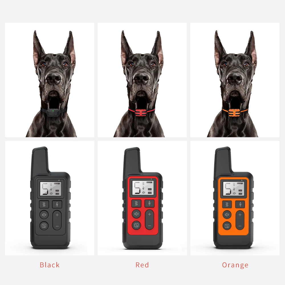 Electronic Dog Training Collar Waterproof Rechargeable Shock Collar Anti Barking Remote Control Dog Trainer for Small Medium Dog