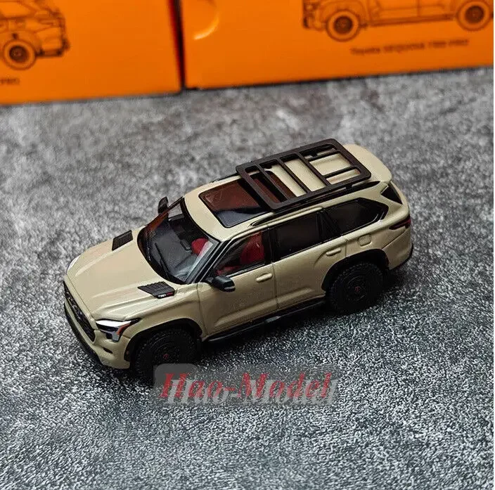 GCD 1/64 For Toyota large SUV Alloy Diecast Model Car Simulation Toys Boys Birthday Gifts Hobby Display Ornaments Orange/Black