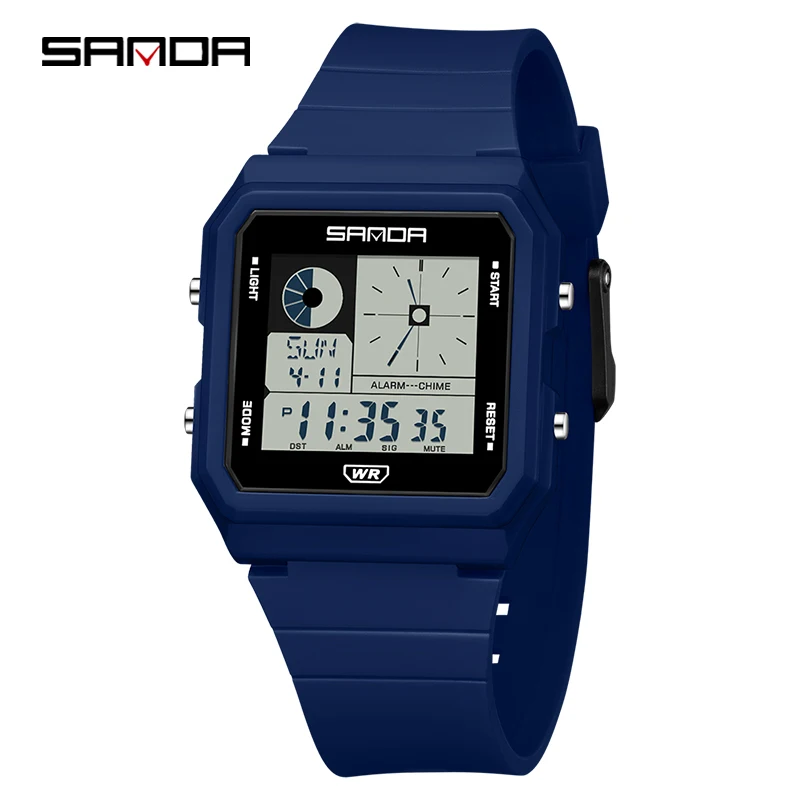 SANDA 2216 Fashion Electronic Watch Multifunction Alarm Clock Luminous Calendar Waterproof Sports Casual Student Digital Watches