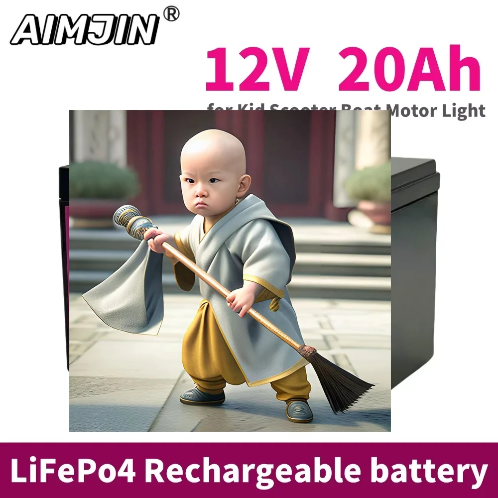 

LiFePo4 Battery Pack 12V 20AH 20000mAh Lithium Iron Phosphate Battery Built-in BMS 12.8V for Kid Scooter Boat Motor Light