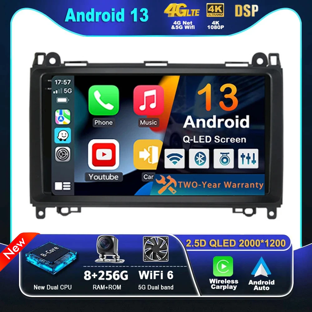 

Android 13 Carplay Car Radio For Mercedes Benz B200 W169 W245 Viano Vito W639 Sprinter W906 Multimedia Video Player GPS Stereo