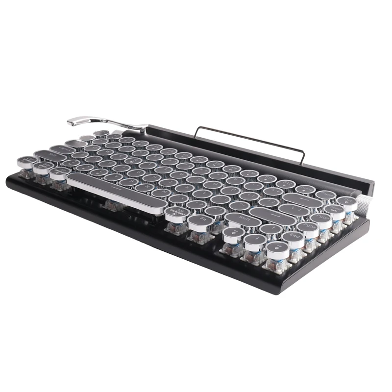 Teclado de máquina de escribir Retro, teclado inalámbrico Bluetooth, teclas Punk mecánicas USB para PC de escritorio/portátil/teléfono