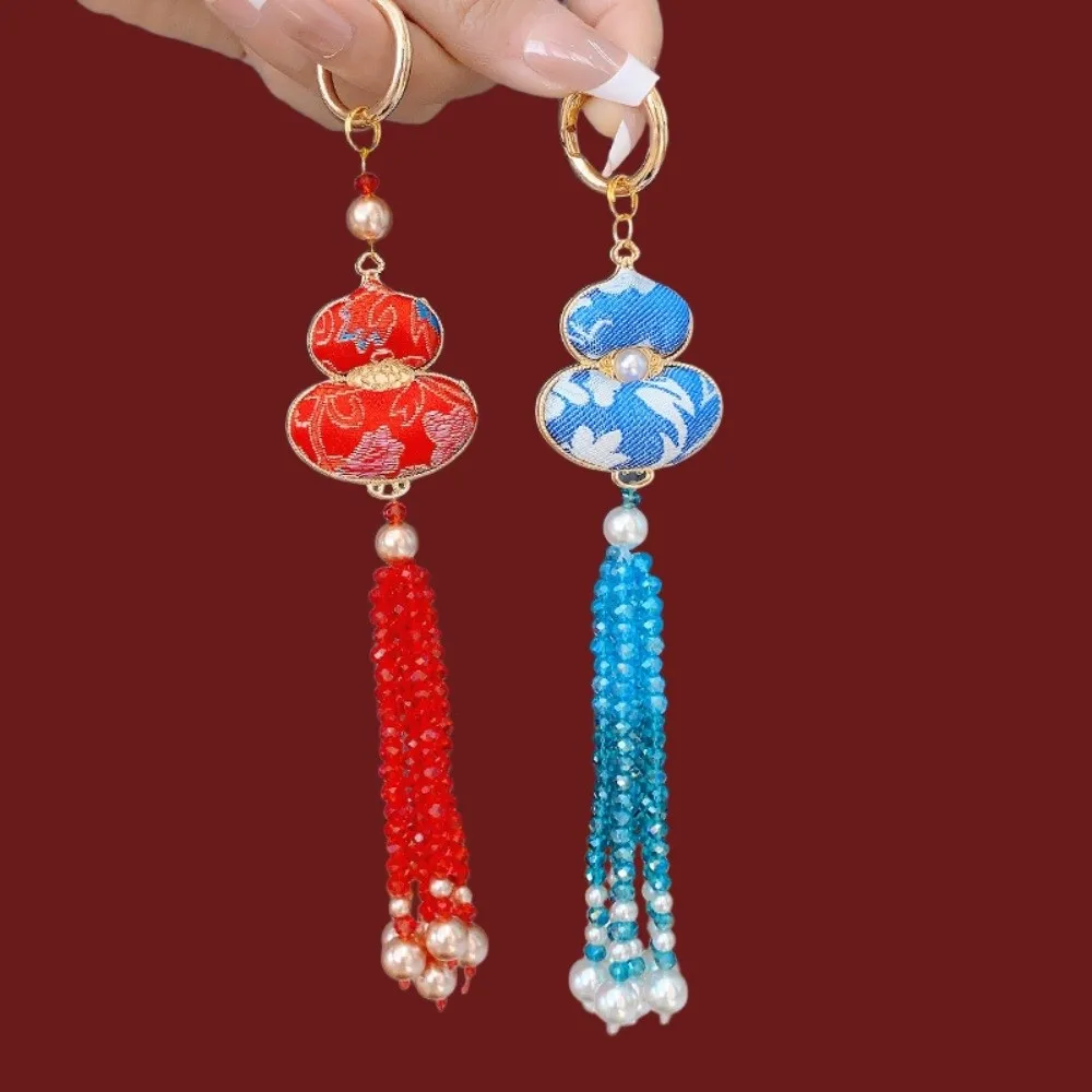 National Style Gourd Phone Strap Pendant Beaded Tassel Keychain Mobile Phone Lanyard Colorful Short Mobile Phone Charm