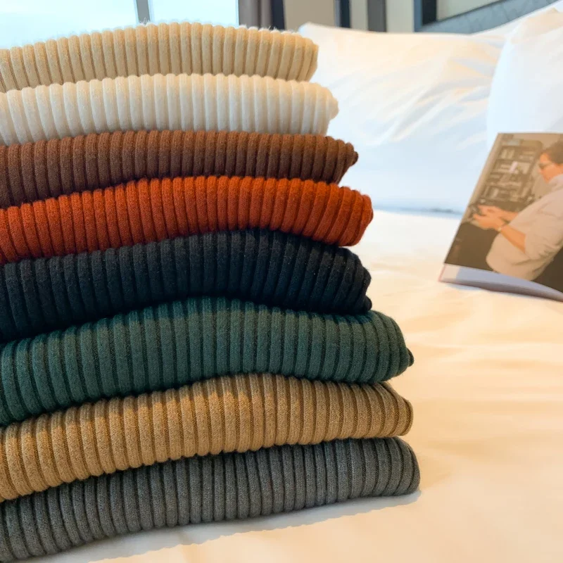 Jerséis elegantes de otoño e invierno para mujer, suéter básico cálido de manga larga con cuello alto informal, jerséis de punto, Tops ajustados de Color sólido 2025