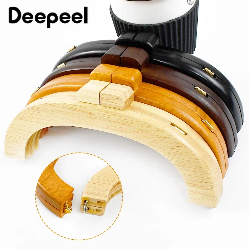 1/2Pcs Deepeel 20/25cm Holz Tasche Griff Geldbörse Rahmen Verschluss Kuss Verschluss Handtasche Brieftasche DIY handgemachte Nähen Klammern Zubehör