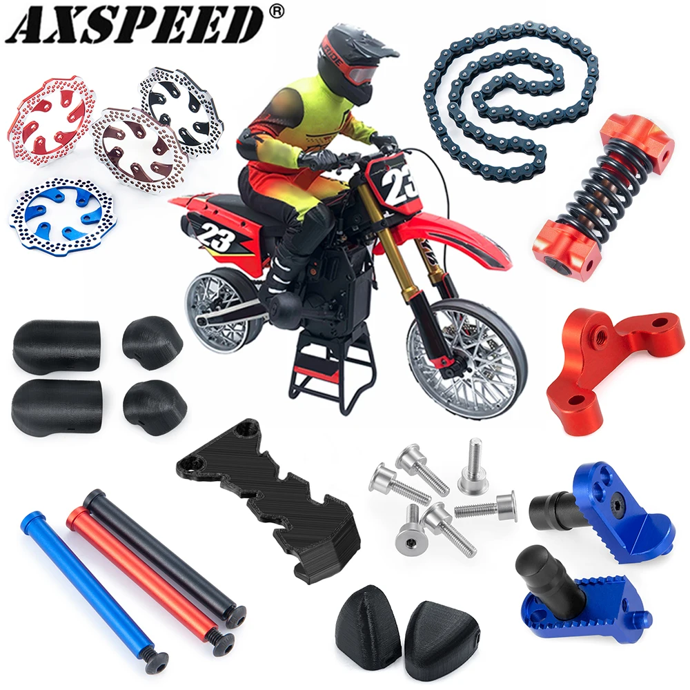 AXSPEED Alu Alloy Brake Rotor Brake Disc Chain Shock Absorber Side Pedal Knee Pads for 1/4 LO-SI Promoto-MX Motorcycles Parts
