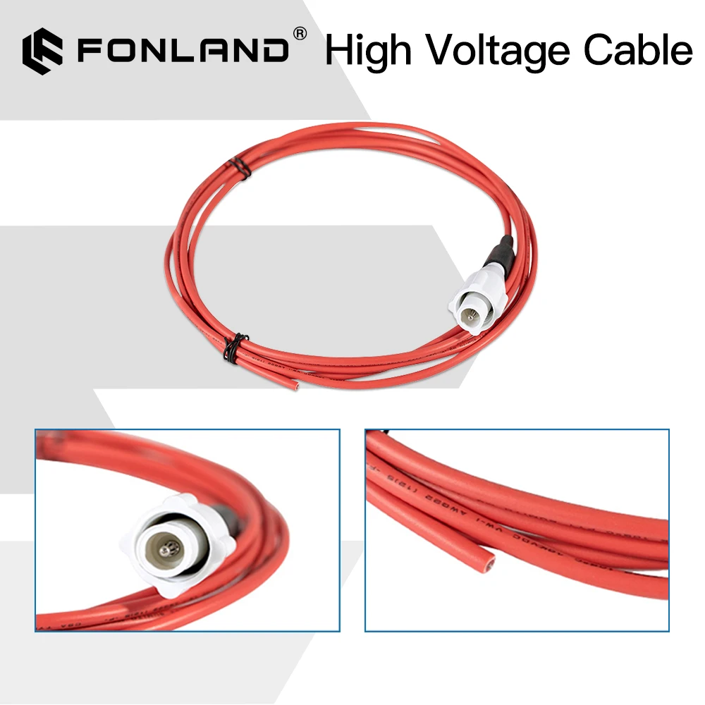 FONLAND High voltage Cable 1.5M Length for CO2 Laser Power Supply and Laser Tube Laser Engraving and Cutting Machine