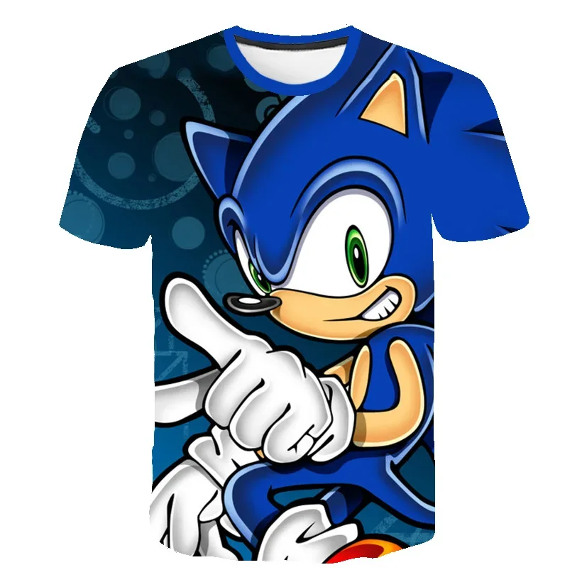 20223 estate bambini ragazzi Sonic 2 magliette a maniche corte vestiti 4-14 anni neonati stampa 3D Tees abbigliamento per bambini abbigliamento per bambini