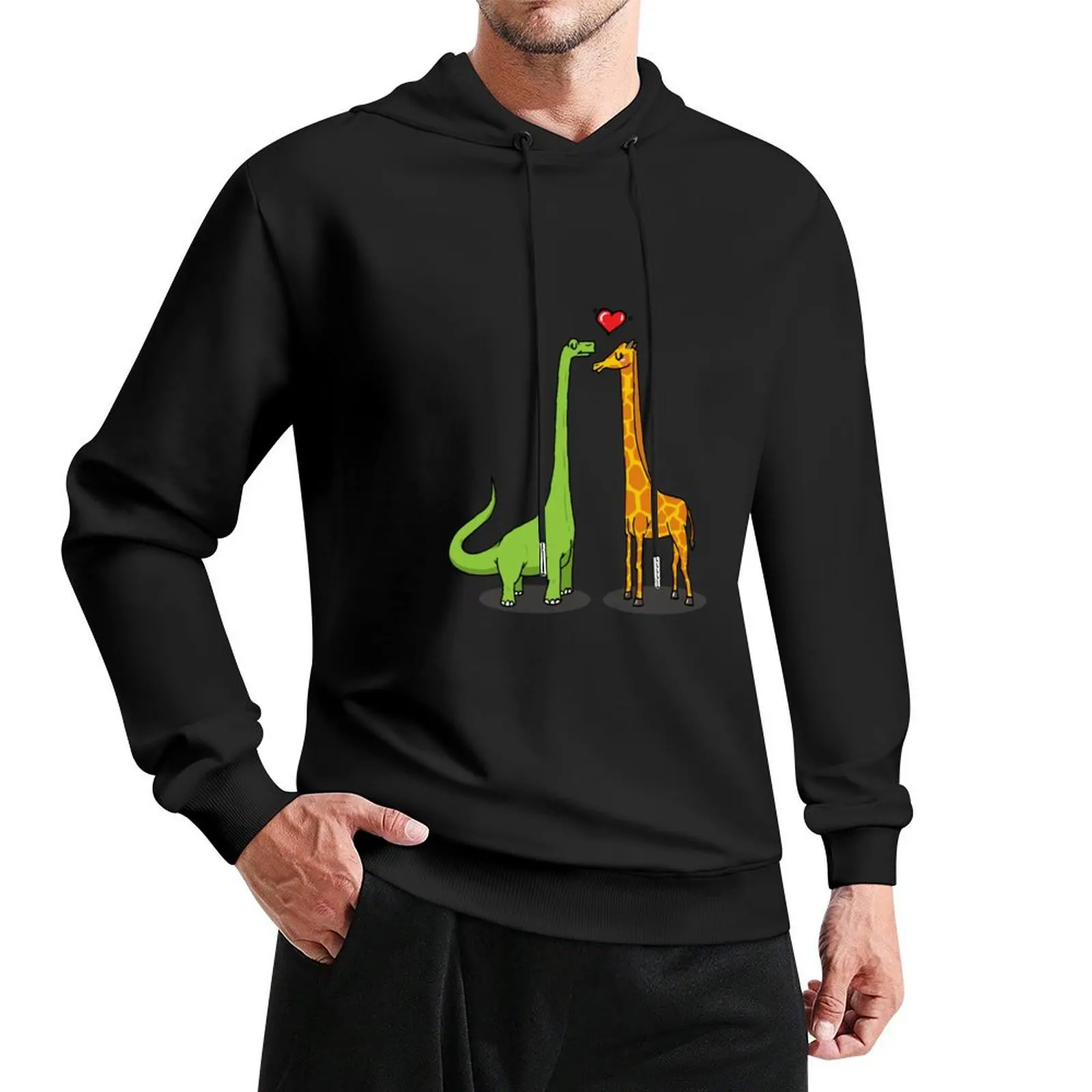 

Brontosaur & giraffe in love Pullover Hoodie aesthetic clothing mens clothes korean style clothes new in hoodies & sweat-shirt