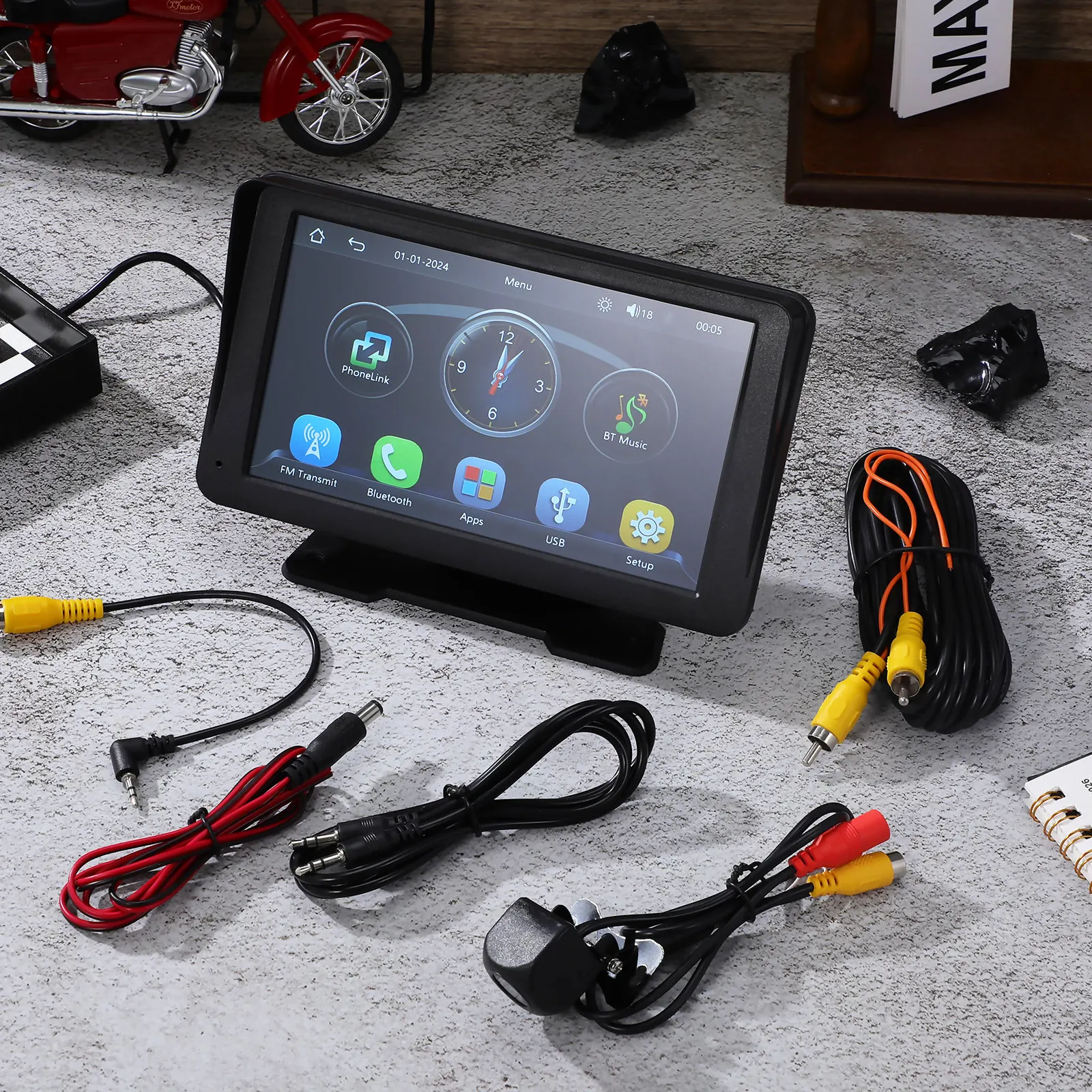 

1pc 7-Inch Portable Car Entertainment System Touchscreen Backup Camera Real-Time Gps Navigation Mp5 Player For Car Stereo Screen