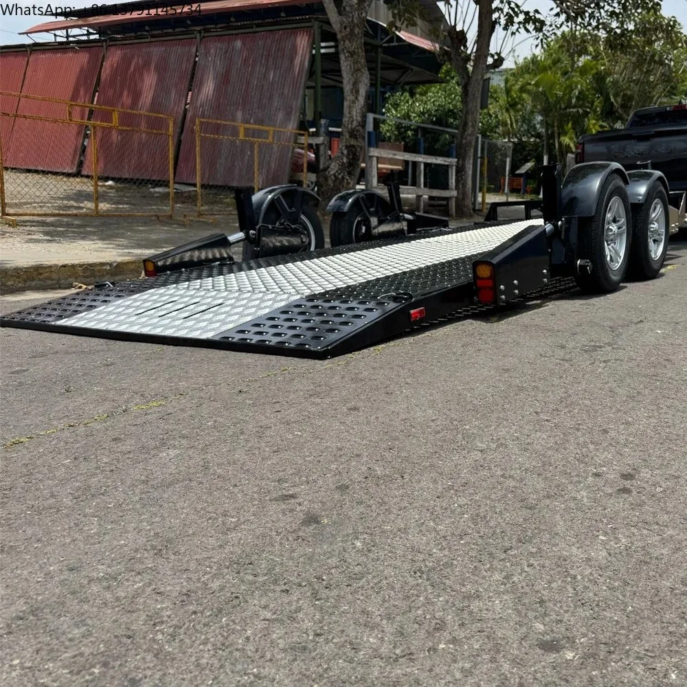 Drop Down Flat Car Trailer for Sale 2.5 Ton Galvanized Race Car Trailer