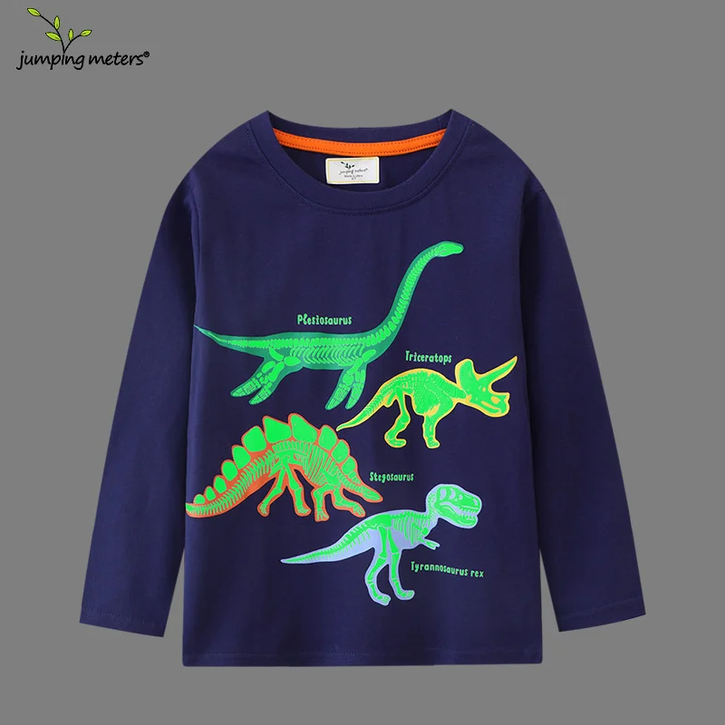 Jumping Meters 2-7T Animals Dinosaurs Boys T Shirts Dinosaurs Autumn Spring Children\'s Clothing Cute Kids Blouse Baby Tops Tees