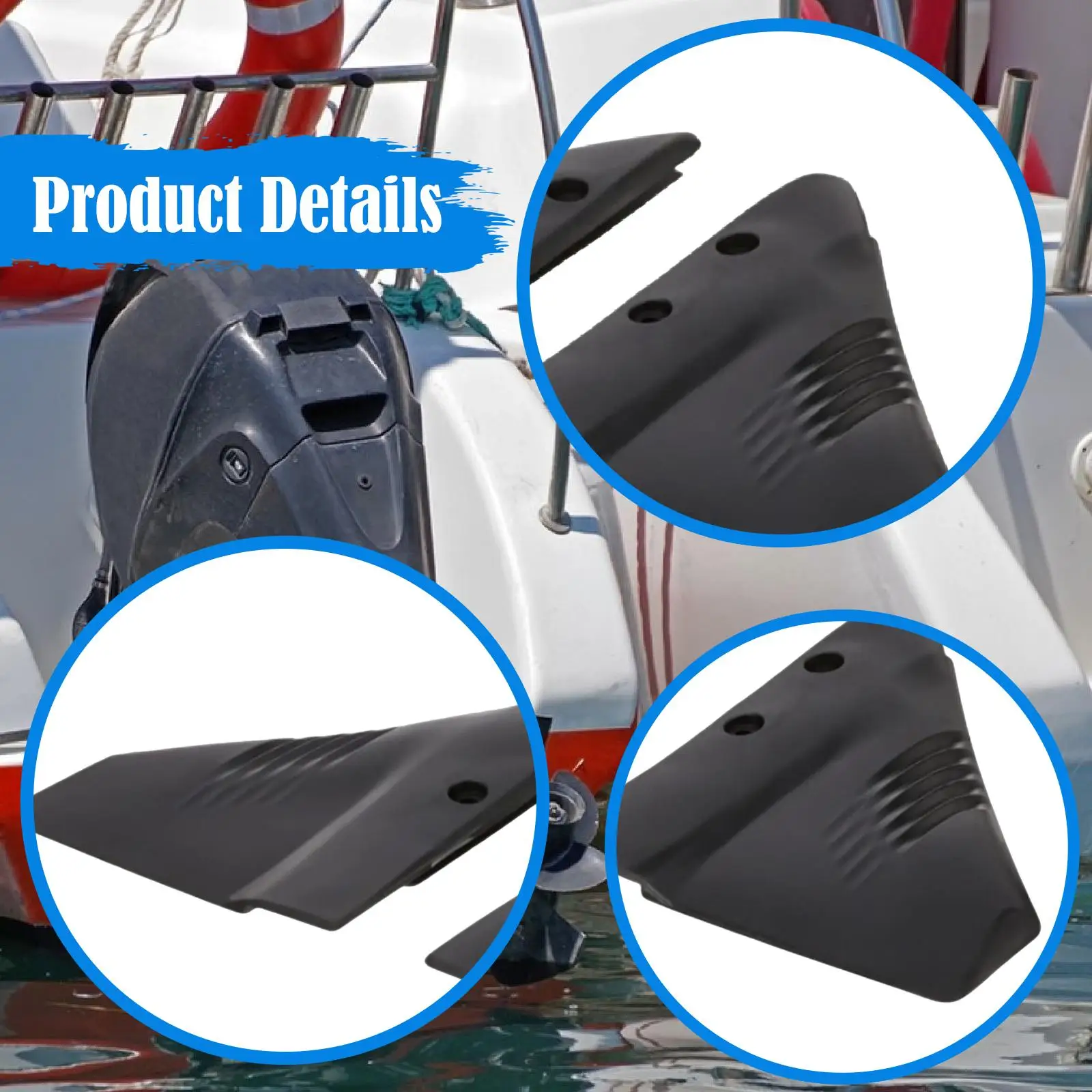 

Black Plastic Hydrofoil Stabilizer Upgrade for Outboard Motors Mercury Mariner Yamaha Up to 150 Horsepower Boats