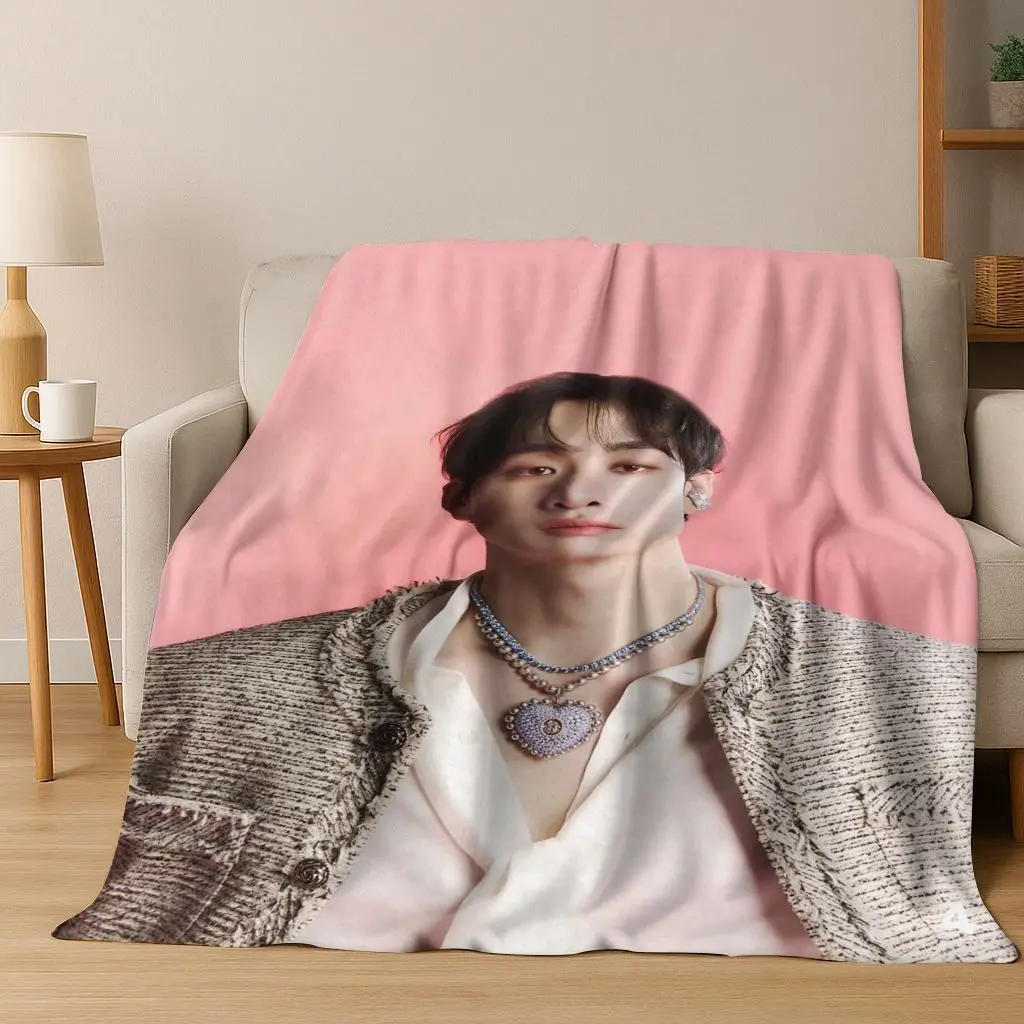3D-Druck Streunende Kinder Kpop Star Bang Chan Flanelldecke Weiche warme Decke für Schlafzimmer Wohnzimmer Bett Reisen Camping Picknick Geschenk