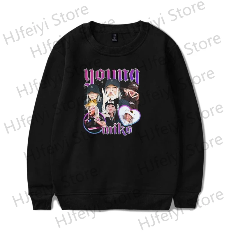 

Толстовка с круглым вырезом с длинными рукавами Young Miko Merch, зимняя для женщин/мужчин, уличная одежда унисекс с круглым вырезом, топ с капюшоном