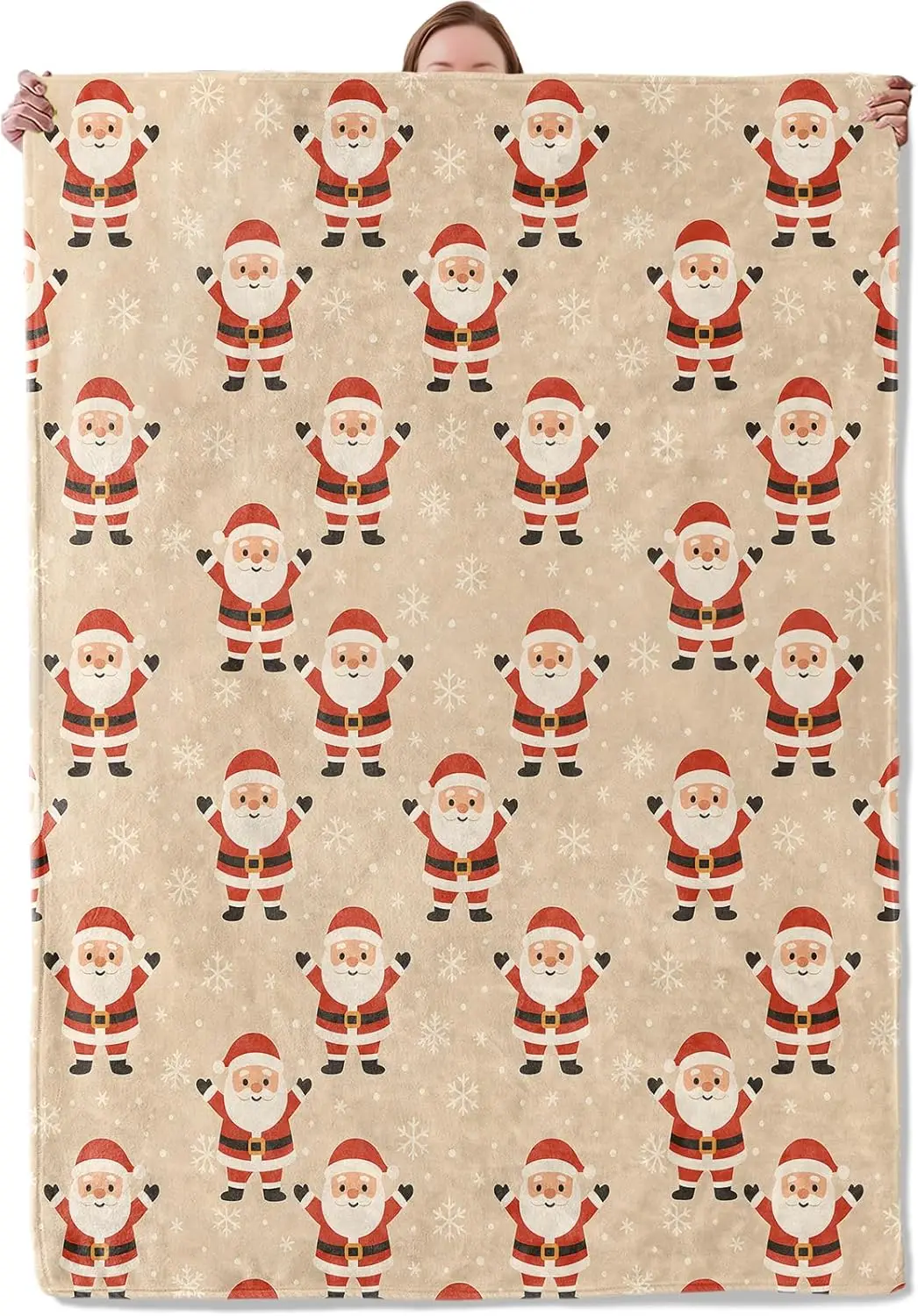 Dachshund Christmas Blanket Gifts for Adults Women Girls Kids,Cute Holiday Sausage Dog with Santa Hat Flannel Blankets Bedroom