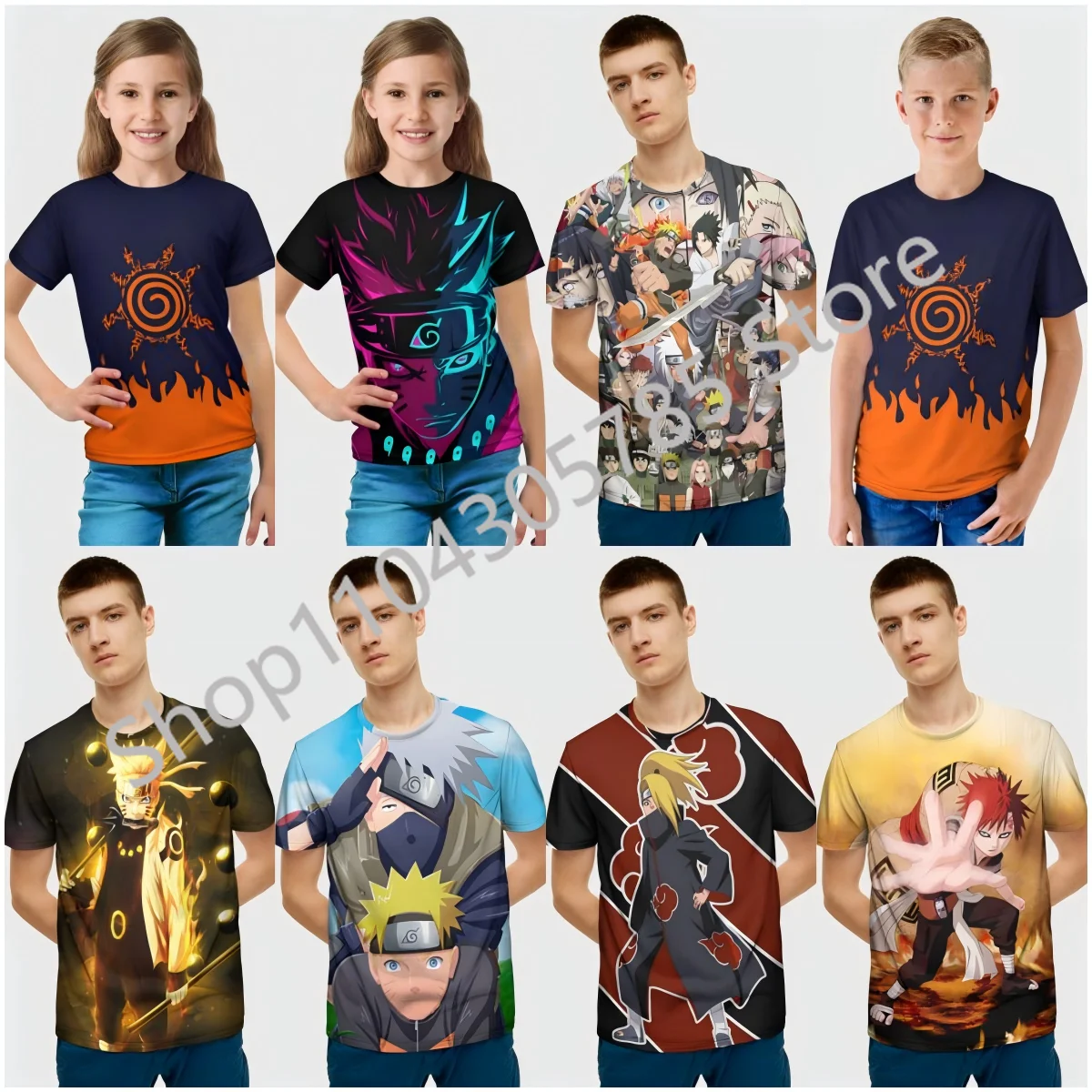 

Japanese Akatsuki 3D Print T-shirt Men Women Sasuke O-Neck Short Sleeve T Shirt Harajuku Hip Hop Streetwear Ninja Tees Tops Male