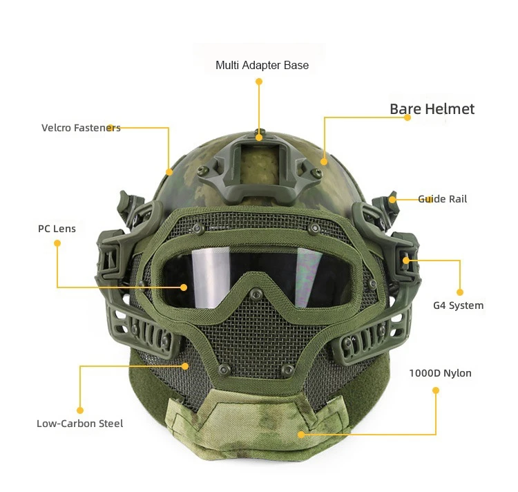 Tactical Helmet Fast PJ Low Carbon Steel Wire Safety Helmet Short Vents Safety Outdoor Aramid Covers Fast Full Face Helmet