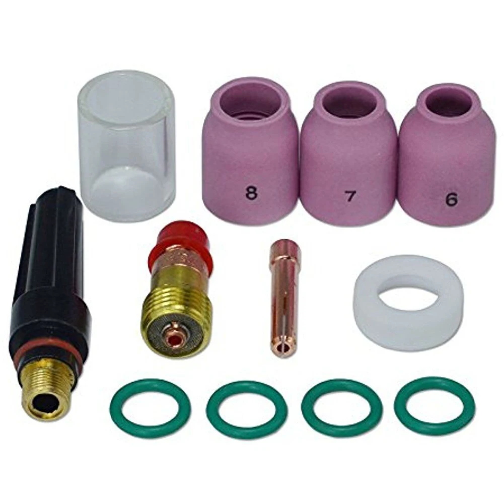 12pcs TIG Nozzle Kit for Stubby Gas Lens 17GL332 Fits DB SR WP Includes 10 Alumina Cups for Welding Applications view 6