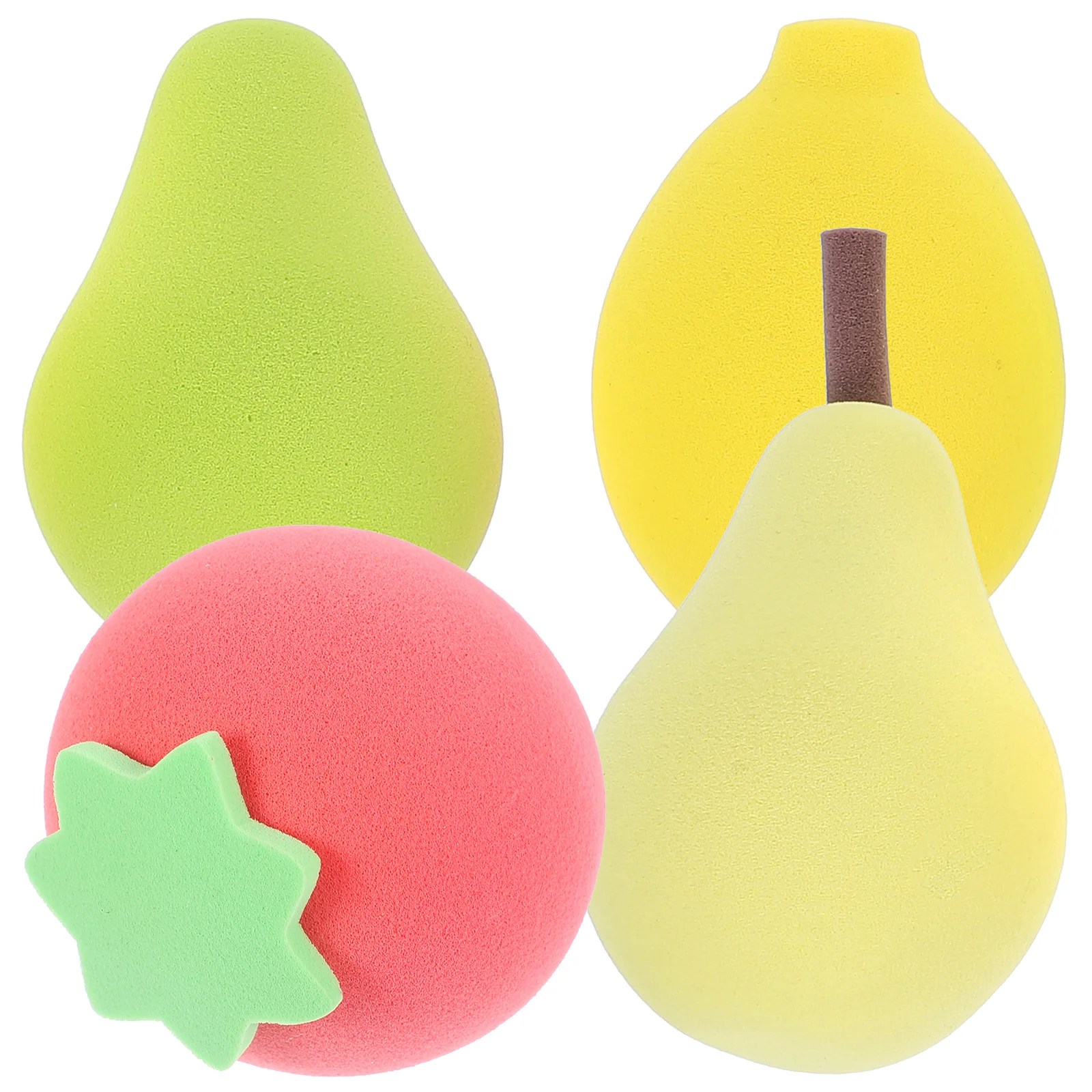 4 spugne per trucco alla frutta, applicatore per fondotinta liquido in polvere morbida, strumenti per il viso, forniture per il trucco portatili da donna
