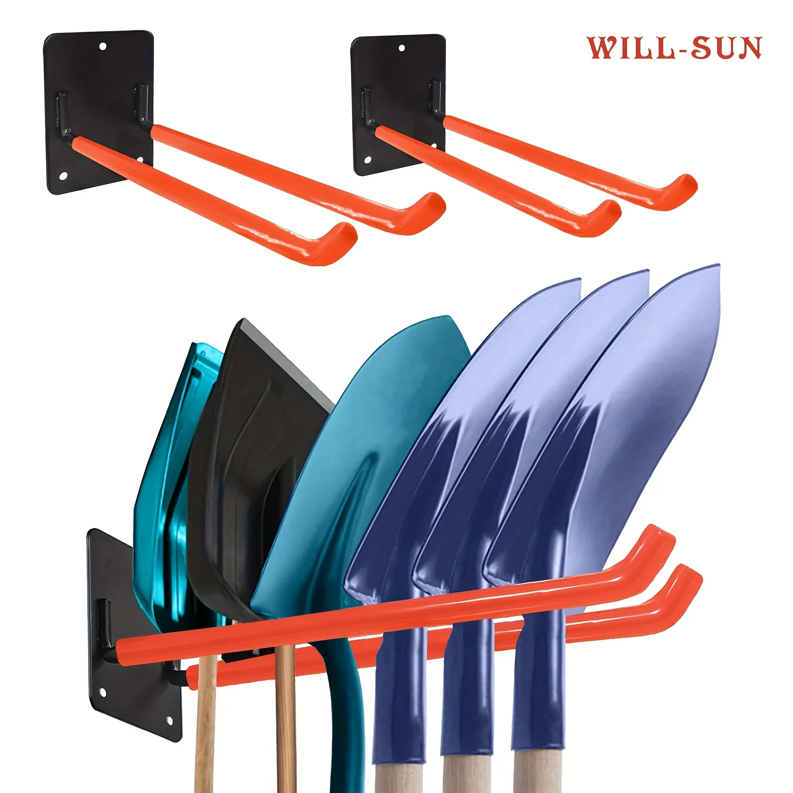 Heavy-duty wall-mounted garage hooks for tools, ladders, tires.Practical steel storage organizer for shed, yard & workshop. 1pc.