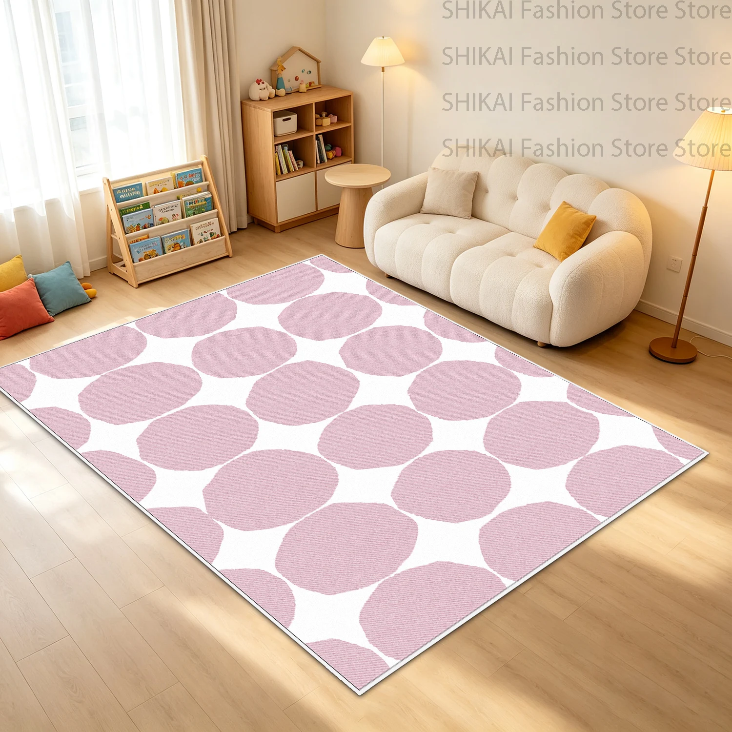 Modern Fresh Style Colorful Printed Pattern Bedroom Carpet Non-slip Stain Resistant Soft Gaming Room Rug Easy Clean Parlor Mat