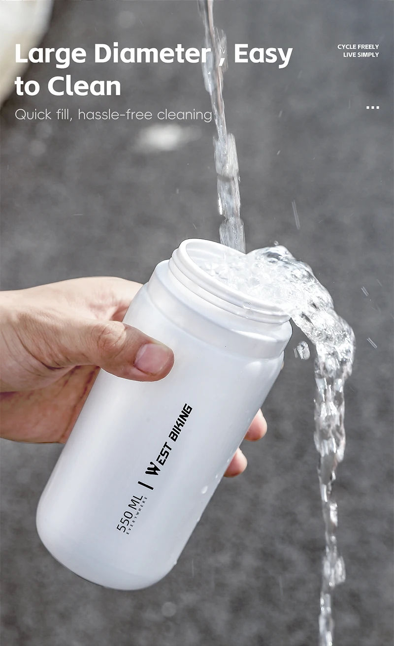 WEST BIKING 550/720ml Quetschbare Fahrrad-Trinkflasche Auslaufsicher BPA-frei Sportflasche für MTB Rennrad Outdoor Pendeln Radfahren – Detail 13