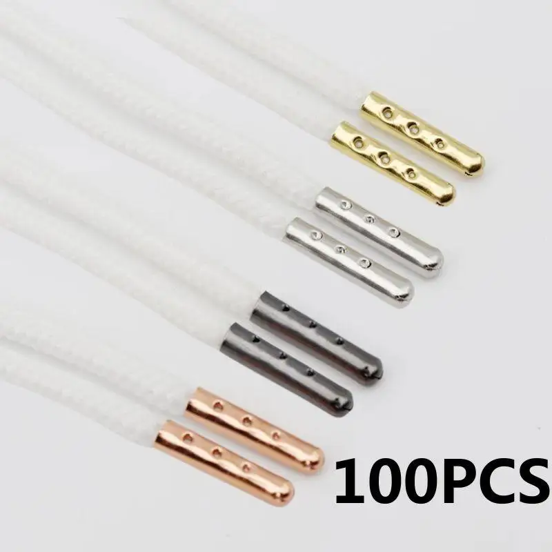

100PCS DIY Shoelaces Repair Shoe Lace Tips Replacement Head 3.5/4mm Shoelace Head Aglets Shoestrings Bullet Shoes Accessories