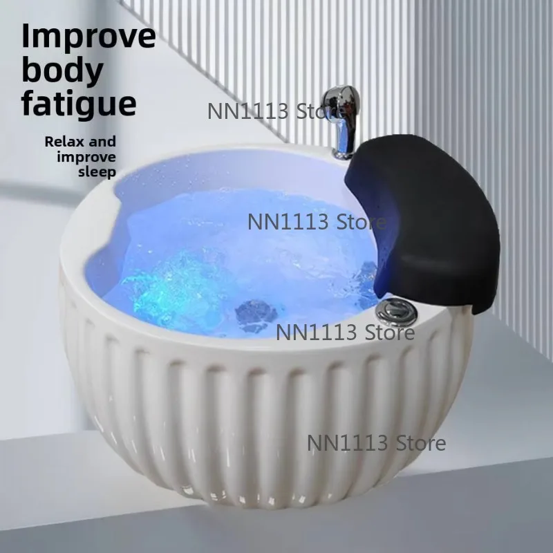 Modern Foot Spa Bath Pedicure Basin with LED Light High Quality Spa Salon Foot Massage Furniture
